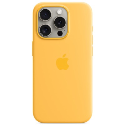 Чохол Silicone case (AAA) full with Magsafe and Animation для Apple iPhone 15 Pro (6.1") Жовтий / Sunshine