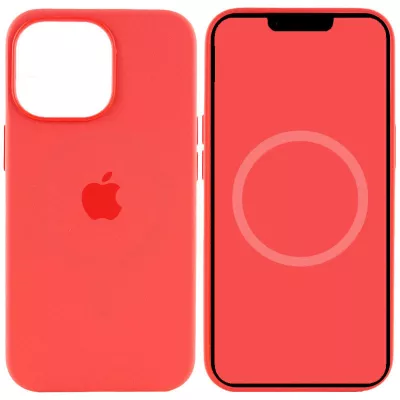 Чохол Silicone case (AAA) full with Magsafe and Animation для Apple iPhone 15 Pro (6.1") Червоний / Guava