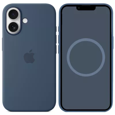 Чохол Silicone case (AAA) full with Magsafe and Animation для Apple iPhone 16 Plus (6.7") Denim