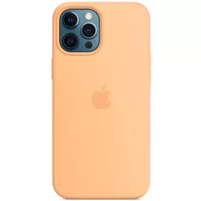 Чохол Silicone case (AAA) full with Magsafe для Apple iPhone 12 Pro Max (6.7") Помаранчевий / Cantaloupe