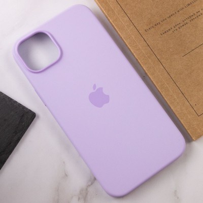 Чохол Silicone case (AAA) full with Magsafe для Apple iPhone 14 Pro Max (6.7") Бузковий / Lilac