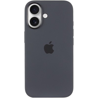 Чохол Silicone case (AAA) with Magsafe and Animation (button) для Apple iPhone 16 (6.1") Black