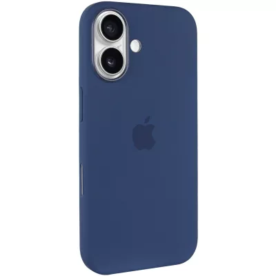 Чохол Silicone case (AAA) with Magsafe and Animation (button) для Apple iPhone 16 (6.1") Denim