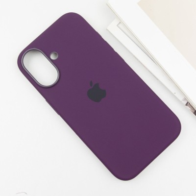 Чохол Silicone case (AAA) with Magsafe and Animation (button) для Apple iPhone 16 (6.1") Plum
