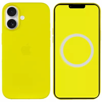 Чохол Silicone case (AAA) with Magsafe and Animation (button) для Apple iPhone 16 (6.1") Star Fruit