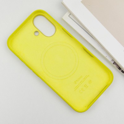 Чохол Silicone case (AAA) with Magsafe and Animation (button) для Apple iPhone 16 (6.1") Star Fruit