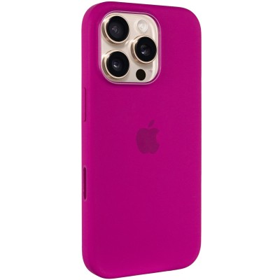 Чохол Silicone case (AAA) with Magsafe and Animation (button) для Apple iPhone 16 Pro (6.3") Fuchsia