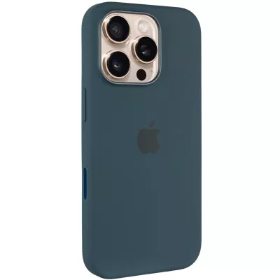 Чохол Silicone case (AAA) with Magsafe and Animation (button) для Apple iPhone 16 Pro (6.3") Lake Green