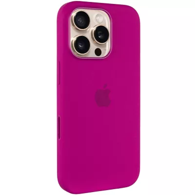 Чохол Silicone case (AAA) with Magsafe and Animation (button) для Apple iPhone 16 Pro Max (6.9") Fuchsia