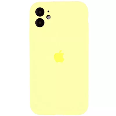 Чохол Silicone Case Full Camera Protective (AA) для Apple iPhone 12 (6.1") Жовтий / Mellow Yellow
