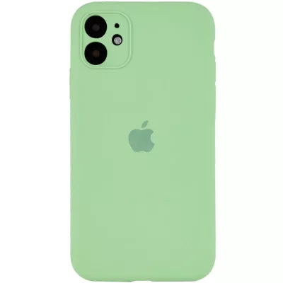 Чохол Silicone Case Full Camera Protective (AA) для Apple iPhone 12 (6.1") М'ятний / Mint