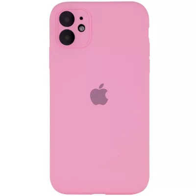 Чохол Silicone Case Full Camera Protective (AA) для Apple iPhone 12 (6.1") Рожевий / Light pink