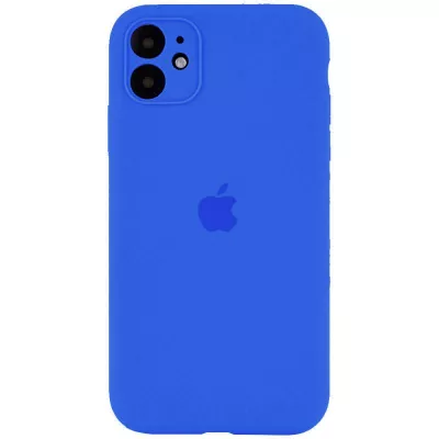 Чохол Silicone Case Full Camera Protective (AA) для Apple iPhone 12 (6.1") Синій / Capri Blue