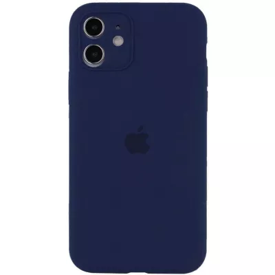 Чохол Silicone Case Full Camera Protective (AA) для Apple iPhone 12 (6.1") Синій / Deep navy