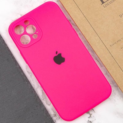 Чохол Silicone Case Full Camera Protective (AA) для Apple iPhone 12 Pro (6.1") Рожевий / Barbie pink