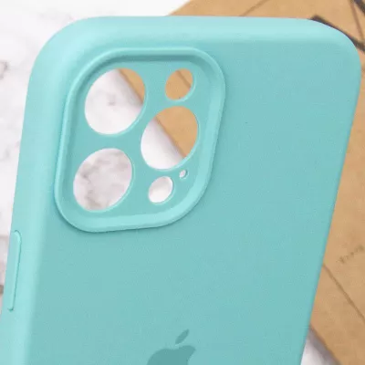Чохол Silicone Case Full Camera Protective (AA) для Apple iPhone 12 Pro Max (6.7") Бірюзовий / Marine Green