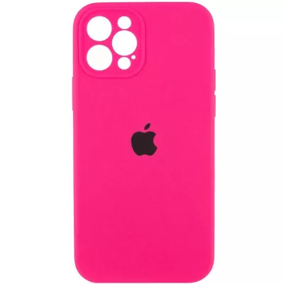 Чохол Silicone Case Full Camera Protective (AA) для Apple iPhone 12 Pro Max (6.7") Рожевий / Barbie pink