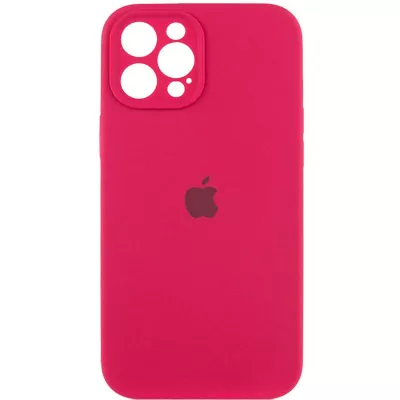 Чохол Silicone Case Full Camera Protective (AA) для Apple iPhone 12 Pro Max (6.7") Червоний / Rose Red