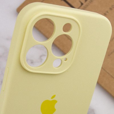 Чохол Silicone Case Full Camera Protective (AA) для Apple iPhone 15 Pro (6.1") Жовтий / Mellow Yellow