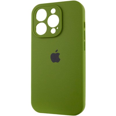 Чохол Silicone Case Full Camera Protective (AA) для Apple iPhone 15 Pro (6.1") Зелений / Dark Olive