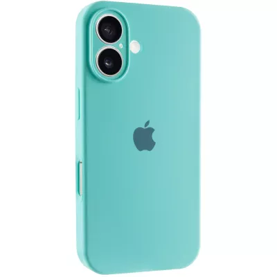 Чохол Silicone Case Full Camera Protective (AA) для Apple iPhone 16 (6.1") Бірюзовий / Marine Green