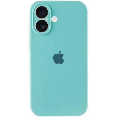 Чохол Silicone Case Full Camera Protective (AA) для Apple iPhone 16 (6.1") Бірюзовий / Marine Green Чохол Silicone Case Full Camera Protective (AA) для Apple iPhone 16 (6.1") Бірюзовий / Marine Green
