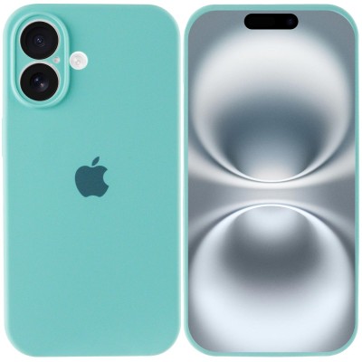 Чохол Silicone Case Full Camera Protective (AA) для Apple iPhone 16 (6.1") Бірюзовий / Marine Green Чохол Silicone Case Full Camera Protective (AA) для Apple iPhone 16 (6.1") Бірюзовий / Marine Green