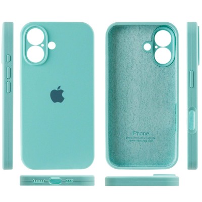 Чохол Silicone Case Full Camera Protective (AA) для Apple iPhone 16 (6.1") Бірюзовий / Marine Green Чохол Silicone Case Full Camera Protective (AA) для Apple iPhone 16 (6.1") Бірюзовий / Marine Green
