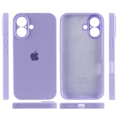 Чохол Silicone Case Full Camera Protective (AA) для Apple iPhone 16 (6.1") Бузковий / Dasheen