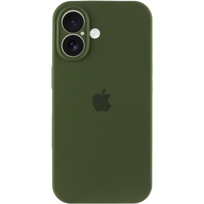 Чохол Silicone Case Full Camera Protective (AA) для Apple iPhone 16 (6.1") Зелений / Dark Olive