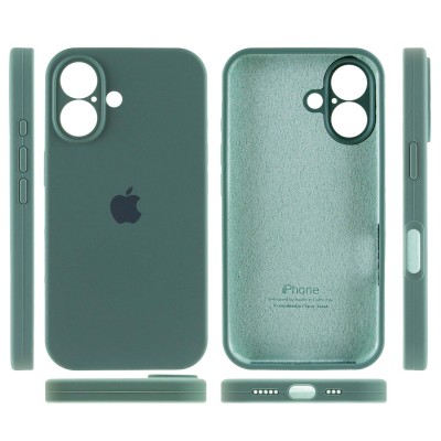 Чохол Silicone Case Full Camera Protective (AA) для Apple iPhone 16 (6.1") Зелений / Pine green
