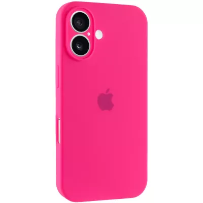 Чохол Silicone Case Full Camera Protective (AA) для Apple iPhone 16 (6.1") Рожевий / Barbie pink