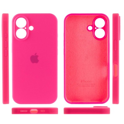 Чохол Silicone Case Full Camera Protective (AA) для Apple iPhone 16 (6.1") Рожевий / Barbie pink Чохол Silicone Case Full Camera Protective (AA) для Apple iPhone 16 (6.1") Рожевий / Barbie pink