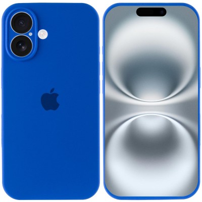 Чохол Silicone Case Full Camera Protective (AA) для Apple iPhone 16 (6.1") Синій / Capri Blue