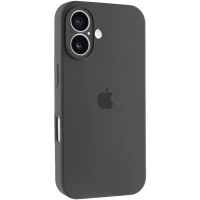 Чохол Silicone Case Full Camera Protective (AA) для Apple iPhone 16 (6.1") Сірий / Dark Gray