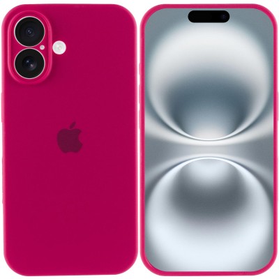 Чохол Silicone Case Full Camera Protective (AA) для Apple iPhone 16 (6.1") Червоний / Rose Red