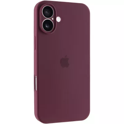 Чохол Silicone Case Full Camera Protective (AA) для Apple iPhone 16 Plus (6.7") Бордовий / Plum