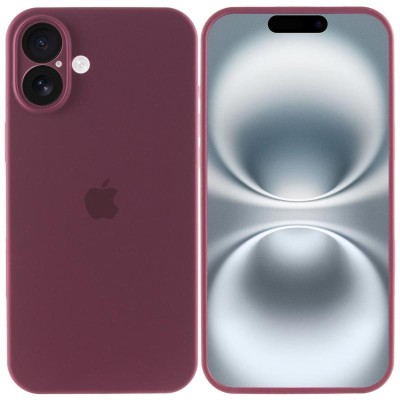 Чохол Silicone Case Full Camera Protective (AA) для Apple iPhone 16 Plus (6.7") Бордовий / Plum