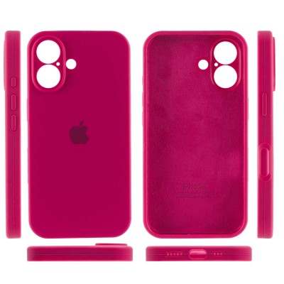 Чохол Silicone Case Full Camera Protective (AA) для Apple iPhone 16 Plus (6.7") Червоний / Rose Red