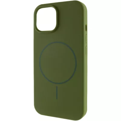 Чохол Silicone Case Full Protective (AA) NO LOGO with MagSafe для Apple iPhone 11 Pro Max (6.5") Зелений / Dark Olive