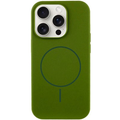 Чохол Silicone Case Full Protective (AA) NO LOGO with MagSafe для Apple iPhone 13 Pro Max (6.7") Зелений / Dark Olive