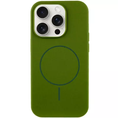 Чохол Silicone Case Full Protective (AA) NO LOGO with MagSafe для Apple iPhone 14 Pro (6.1") Зелений / Dark Olive