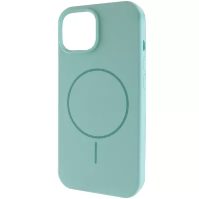 Чохол Silicone Case Full Protective (AA) NO LOGO with MagSafe для Apple iPhone 15 (6.1") Бірюзовий / Light Turquoise