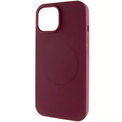 Чохол Silicone Case Full Protective (AA) NO LOGO with MagSafe для Apple iPhone 15 (6.1") Бордовий / Plum