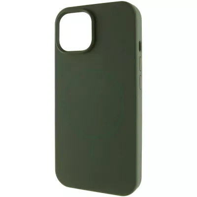 Чохол Silicone Case Full Protective (AA) NO LOGO with MagSafe для Apple iPhone 15 (6.1") Зелений / Cyprus Green