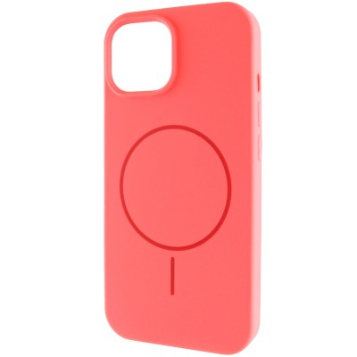 Чохол Silicone Case Full Protective (AA) NO LOGO with MagSafe для Apple iPhone 15 (6.1") Кавуновий / Watermelon red