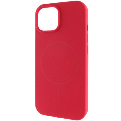 Чохол Silicone Case Full Protective (AA) NO LOGO with MagSafe для Apple iPhone 15 (6.1") Червоний / Deep Red