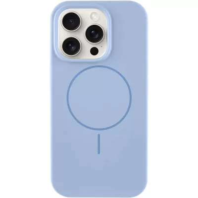 Чохол Silicone Case Full Protective (AA) NO LOGO with MagSafe для Apple iPhone 15 Pro (6.1") Блакитний / Lilac Blue