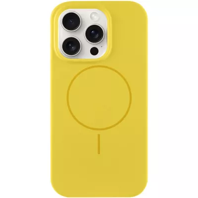Чохол Silicone Case Full Protective (AA) NO LOGO with MagSafe для Apple iPhone 15 Pro (6.1") Жовтий / Yellow