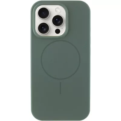 Чохол Silicone Case Full Protective (AA) NO LOGO with MagSafe для Apple iPhone 15 Pro (6.1") Зелений / Pine green